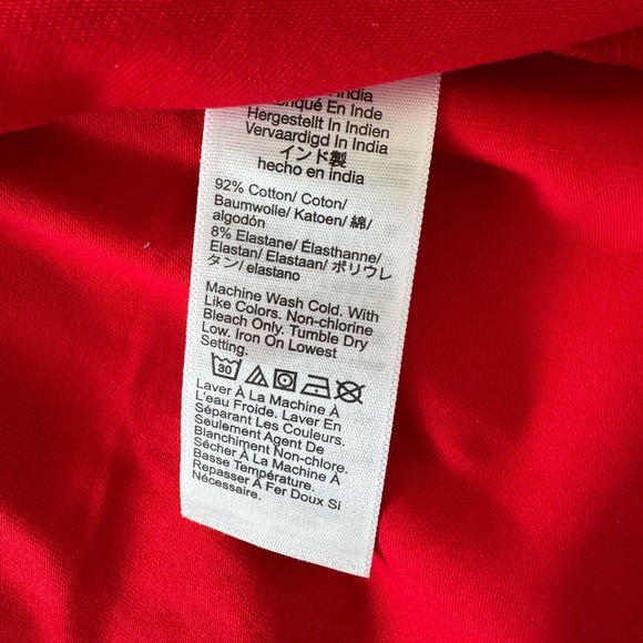 J. crew red Off-the-shoulder long-sleeve shirt top in stretch cotton size XL - Picture 7 of 7